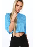 Marineblaue Bluse zum Binden um den Hals MP16365 – Online-Shop – Boutique